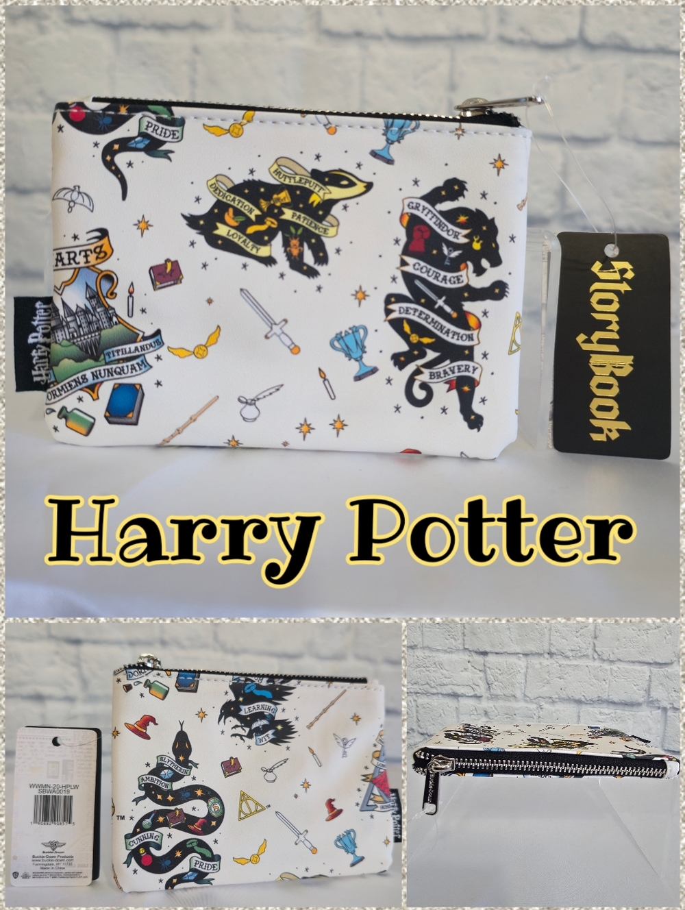 Harry Potter Hogwart School of Witchcraft and Wizardry House Coin Pouch Wallet